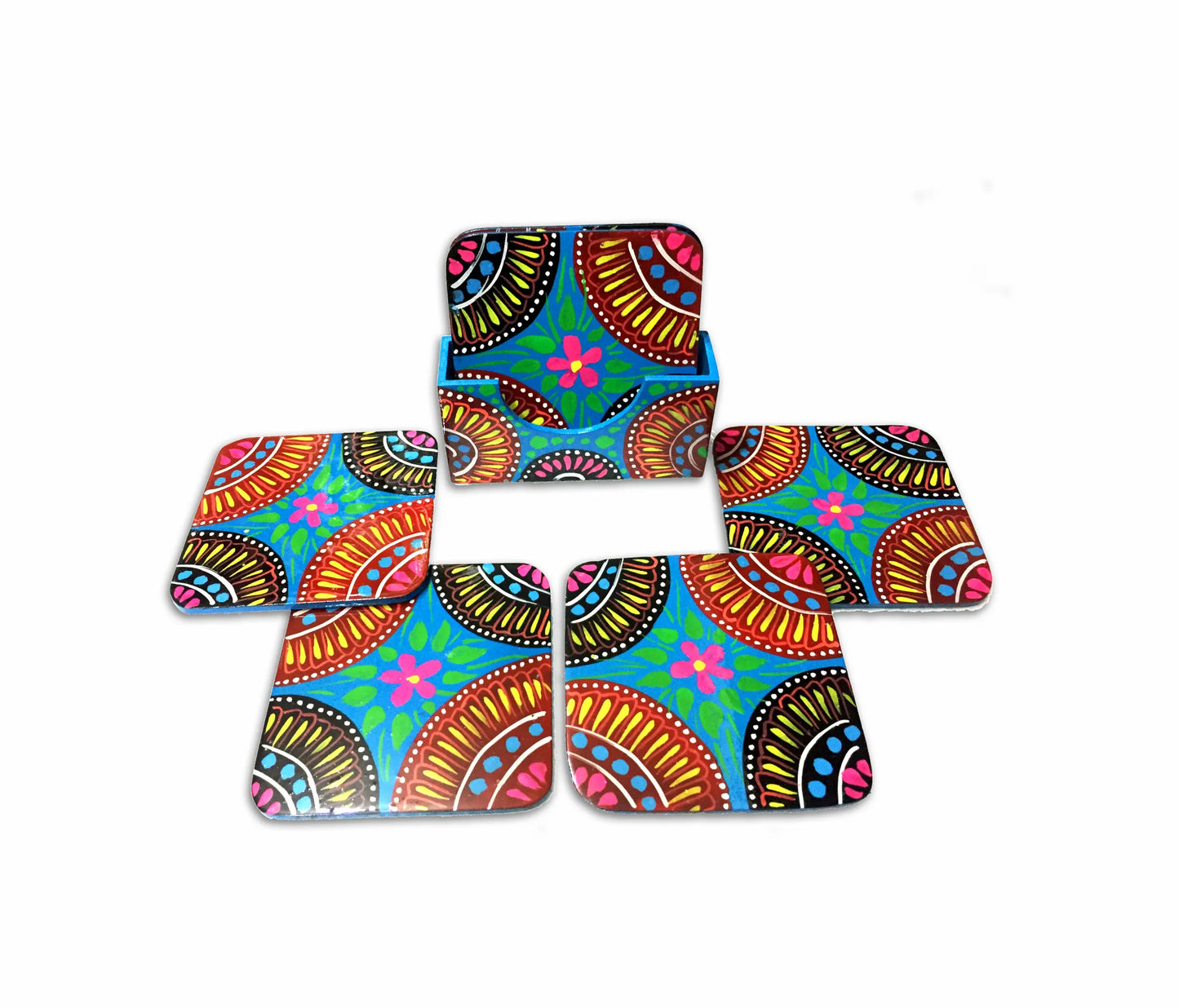 Hand-Painted Truck Art Coasters Set