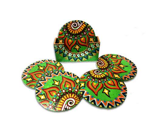 Hand-Painted Truck Art Coasters Set