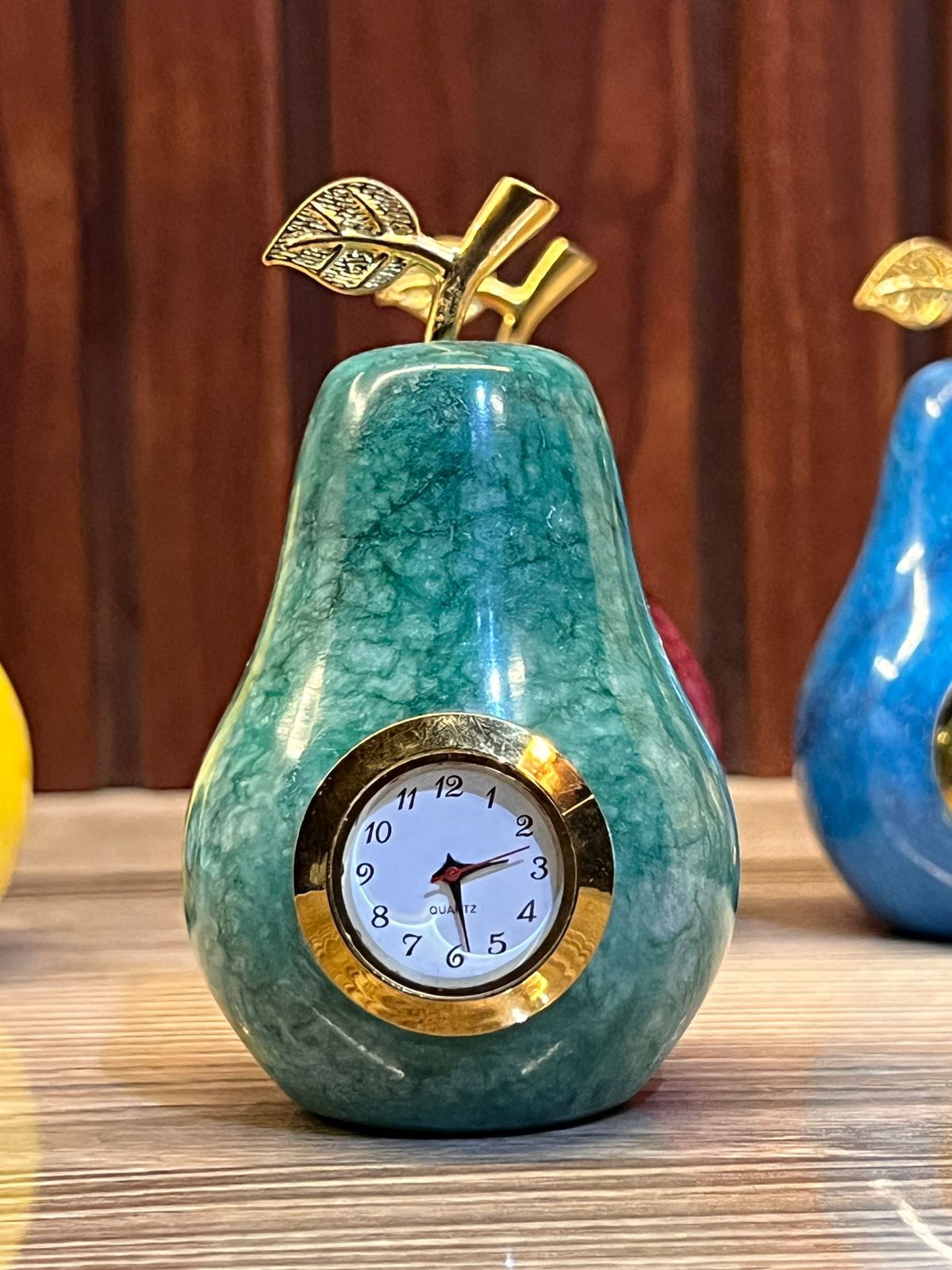 Handcrafted Onyx Marble Pear Watch – Luxury Decorative Timepiece