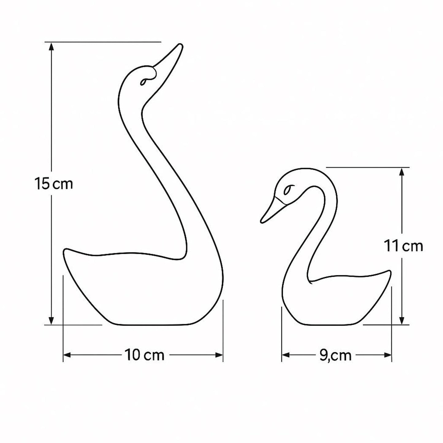 Handcrafted Brass Swan Pair – Gold Decorative Sculptures for Home & Office