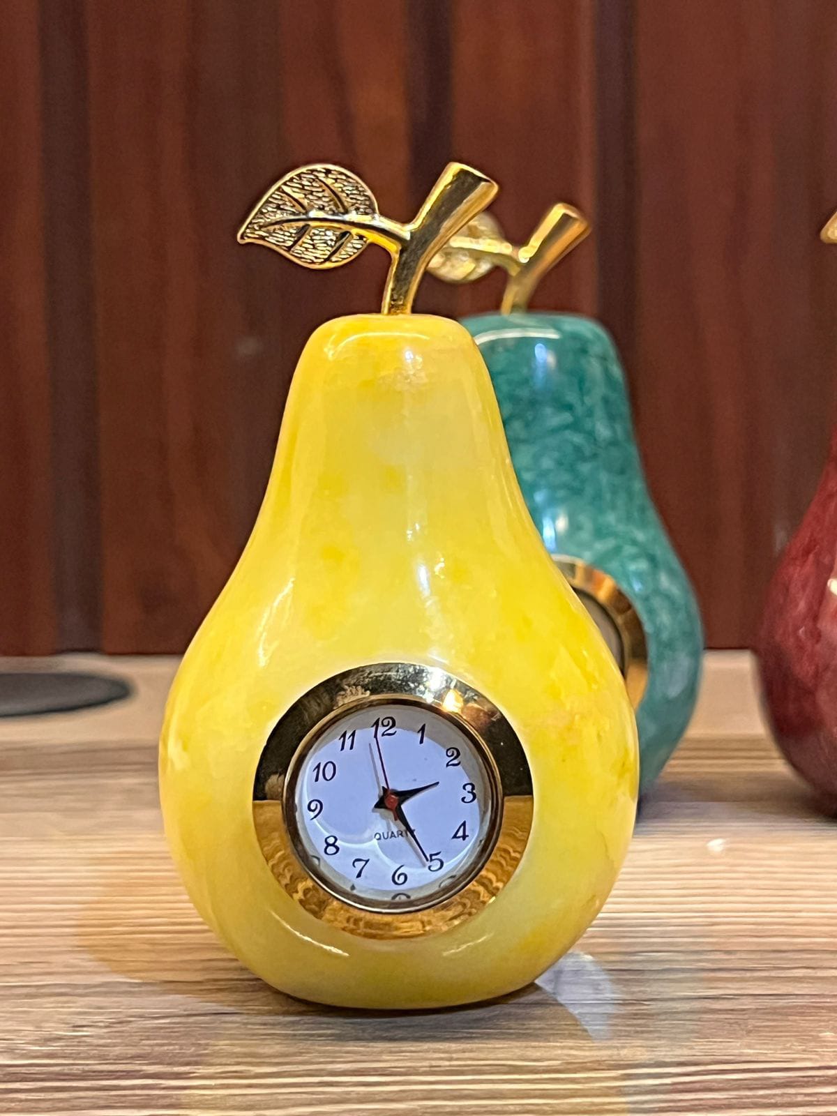 Handcrafted Onyx Marble Pear Watch – Luxury Decorative Timepiece