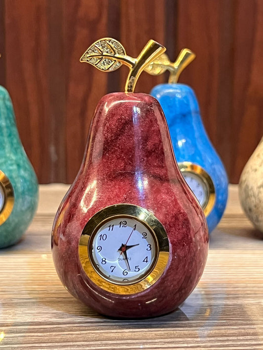 Handcrafted Onyx Marble Pear Watch – Luxury Decorative Timepiece